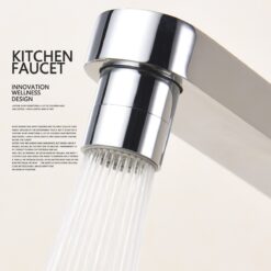 Folding Kitchen Faucet Hot and Cold Kitchen Sink Mixer Brushed Nickel Facing Rotatable Telescopic Faucet