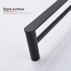 304 Stainless Steel Double Pole Towel Bar Bathroom Towel Holder Wall Mounted Black Bathroom Towel Bar