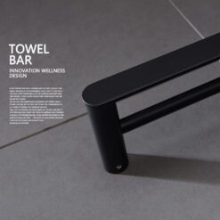 304 Stainless Steel Double Pole Towel Bar Bathroom Towel Holder Wall Mounted Black Bathroom Towel Bar