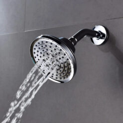 ABS Plastic Shower Head Wall-Mounted Filtered Shower Head with Massage Chrome 5 Jets Top Shower for Bathroom