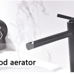 Black Finish Brass Deck Mount Bathroom Faucet Vanity Vessel Sinks Mixer Tap Cold And Hot Water Tap