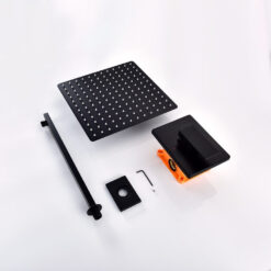 Black Rain Shower System Brass Fixed Shower Head Rain Mixer Shower Combo Wall Mount Shower Trim Kit with Rough-in