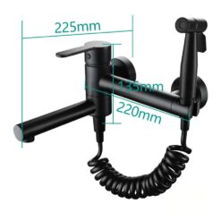 Brass Bathtub Faucet Set Bathroom Wall Mounted Bathtub Faucet with Bidet Sprayer for Showering