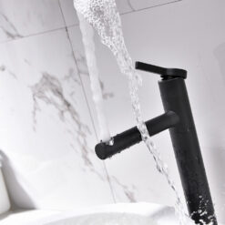 Brass Black Basin Faucet Bathroom Sink Faucet Pull-Out Wash Basin Sink Taps Deck Mounted 360 Degree Rotate Basin Mixer