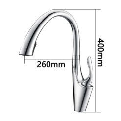 Brass Brushed Chrome Pull-Out Kitchen Faucets with Concealed 360 Degree Rotating Sprayer Deck Mounted Kitchen Tap