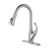 Brass Brushed Nickel Deck Mounted 360 Degree Rotating Pull Out Sprayer Kitchen Faucet Mixer Tap For Kitchen