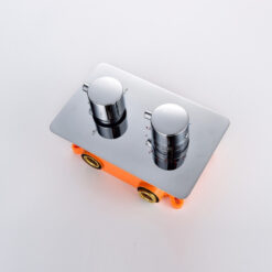 Brass Concealed Thermostatic Shower System 5 Jets Shower Head Bar Shape Handheld Shower with Rough-In Valve