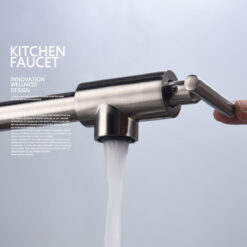 Brass Double Switch Folding Faucet Advanced Rotating Kitchen Faucet Wall Mounted Cold Water Tap