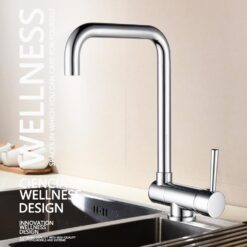 Brass Kitchen Tap Copper Rotating Folding Faucet Brushed Nickel Under Mounted Kitchen Sink Faucet