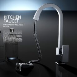 Brass Pull Out Kitchen Faucet Hot and Cold Water 360 Degree Rotation Stretch Pull Down Sprayer Kitchen Faucet