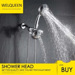 ABS Chrome Shower Head Premium 6 Spray Settings Luxury Spa Detachable Handheld Shower Head Shower Hose & Holder