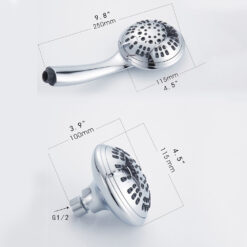ABS Chrome Shower Head Premium 6 Spray Settings Luxury Spa Detachable Handheld Shower Head Shower Hose & Holder