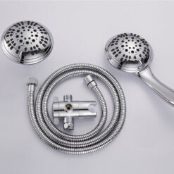 ABS Chrome Shower Head Premium 6 Spray Settings Luxury Spa Detachable Handheld Shower Head Shower Hose & Holder