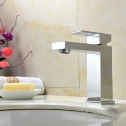 Brass Body Square Hot and Cold Water Single Hole Single Handle Basin Faucet