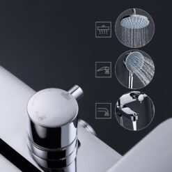 Brass Chrome Single Handle Bathtub Faucet Mixer Tap 5-Ways Showers Hand Shower Rain Shower Head Shower Set