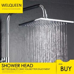 Brass Chrome 8 Inches Square Rain Shower Head Pressurized Shower Head Powerful Spray Top Shower With Silicone