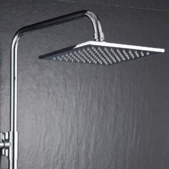 Brass Chrome 8 Inches Square Rain Shower Head Pressurized Shower Head Powerful Spray Top Shower With Silicone