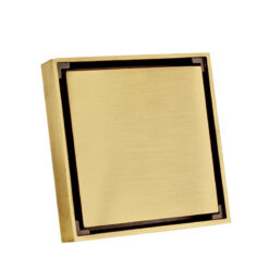 100% Solid Brass Square Bathroom Shower Floor Drain Tile Insert Invisible Water Filter Black Gold Chrome Nickel Brushed