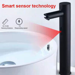 Copper Automatic Sensor Faucet Basin Single Cold Black Faucet Hot Smart Sensor Infrared Hand Washing Basin Faucet