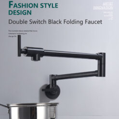 Brass Double Switch Folding Faucet Advanced Rotating Kitchen Faucet Wall Mounted Cold Water Tap
