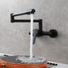 Brass Wall Mounted Kitchen Faucet | Single Handle Folding Kitchen Faucet | Hot and Cold Kitchen Faucet