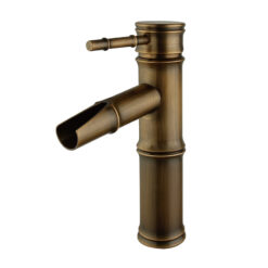 Bathroom Basin Faucet Antique Brass Bamboo Shape Faucet Bronze Finish Sink Faucet Single Handle Hot and Cold Water Mixer Tap