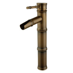 Bathroom Basin Faucet Antique Brass Bamboo Shape Faucet Bronze Finish Sink Faucet Single Handle Hot and Cold Water Mixer Tap