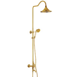 Dual Function Rain Shower System Combo Set | Brass Rainfall Shower Set | Shower Column Set Adjustable Slider Shower Elbow Included