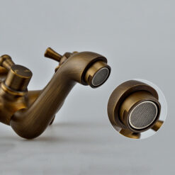 Antique Copper Shower Faucet | Luxury Bathroom Shower Faucet Set 8-inch Round Rainfall Shower Head + Hand Spray + Tub Tap