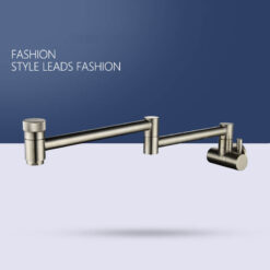 Cold Water Folding Kitchen Faucet | Wall Mounted Swivel Kitchen Taps | Double Handle Brass Kitchen Faucet 4 Colors