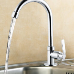 Brass Cold Water Kitchen Faucet | Commercial Tap Gooseneck Bar Faucet | Single Lever Chrome Top Rated Saving Water Taps
