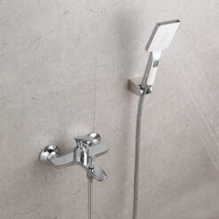 Dual Function Wall Mount Bathtub Faucet Brass Lavatory Bath Tub Mixer Taps Single Handle Bathtub Faucet