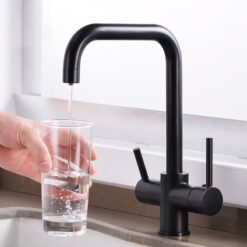 Contemporary Kitchen Sink Faucet | Dual Handle Brass Kitchen Faucets with Drinking Water Function | Deck-Mounted Kitchen Mixer In 3 Colors