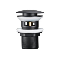 Bathroom Sink Pop-Up Alba Matte Black Waste Pipe First-Class Stopper Strainer With Hole Sewer Plug