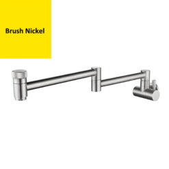 Cold Water Folding Kitchen Faucet | Wall Mounted Swivel Kitchen Taps | Double Handle Brass Kitchen Faucet 4 Colors