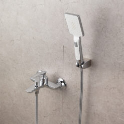 Dual Function Wall Mount Bathtub Faucet Brass Lavatory Bath Tub Mixer Taps Single Handle Bathtub Faucet