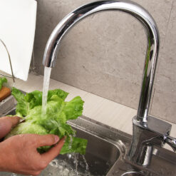 High Arc Solid Brass Kitchen Faucet | Single Hole Kitchen Faucet In Chrome Plating | 360 Degree Swivel Single Lever Kitchen Sink Faucet