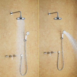 Bathroom Concealed Luxury Rain Mixer Shower Combo Set | Wall Mounted Rainfall Shower Head System Polished Chrome