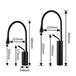 Basin Faucets Black Bathroom Faucet for Bathroom Basin Mixer Tall Taps Waterfall Mixer Single Hole Sink Faucet