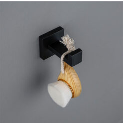 Bathroom Hardware Set Black Robe Hook Towel Rail Bar Rack Bar Shelf Tissue Paper Holder Toothbrush Holder Bathroom Accessories