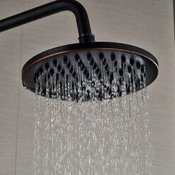 Bathroom Rainfall Shower Mixer Faucet Dual Handle Brass Black Shower Set Faucet Wall Mount Rainfall Shower Mixer Tap