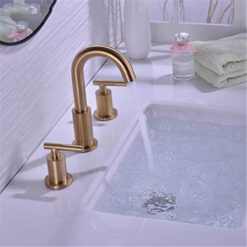 Bathroom Sink Faucet Solid Brass Double Handle Sink Mounted Hot & Cold Mix Basin Faucet European Style Basin Accessories