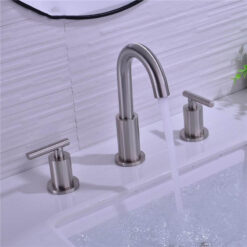 Bathroom Sink Faucet Solid Brass Double Handle Sink Mounted Hot & Cold Mix Basin Faucet European Style Basin Accessories