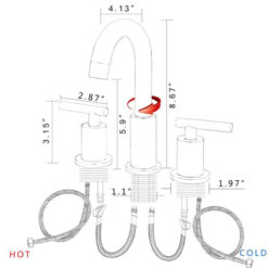 Bathroom Sink Faucet Solid Brass Double Handle Sink Mounted Hot & Cold Mix Basin Faucet European Style Basin Accessories