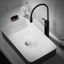 Basin Faucets Modern White Bathroom Faucet Waterfall faucets Single Hole Cold and Hot Water Tap Basin Faucet Mixer Taps