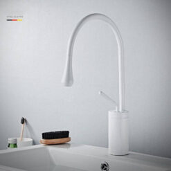Basin Faucets Modern White Bathroom Faucet Waterfall faucets Single Hole Cold and Hot Water Tap Basin Faucet Mixer Taps
