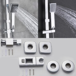 Chrome Shower Faucet Set Bathroom Rainfall Shower Mixers Swivel Spout Bath Shower Crane Hot Cold  Mixer Tap