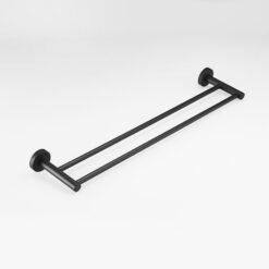 Black Double Arm Towel Holder 304 Stainless Steel Towel Bar Wall Mount Bathroom Towel Rack Hardware Accessory
