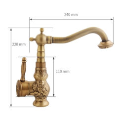 Antique Basin Brass Faucets Bathroom Sink Mixer Deck Faucet Rotate Single Handle Hot And Cold Water Mixer Taps Crane Tap