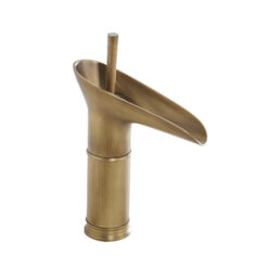 Deck-Mounted Basin Faucets Antique Brass Waterfall Basin Sink Faucet Mixers Taps Bathroom Water Taps